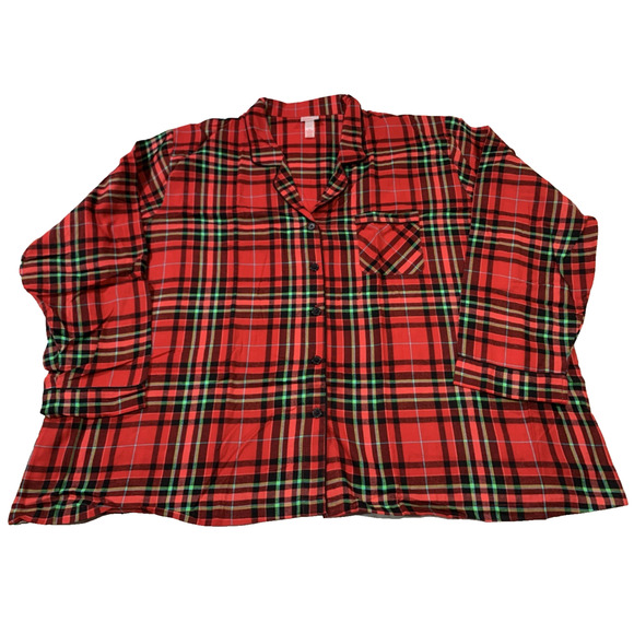 Sleepwear Pajama Set Women's 4X Plaid Red Christmas Holiday Tartan by Wondershop - Picture 2 of 16